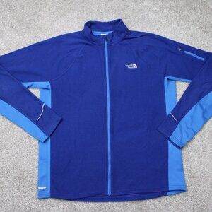 The North Face Sweatshirt Mens Large Blue Vaporwick‎ Full Zip Fleece Polyester